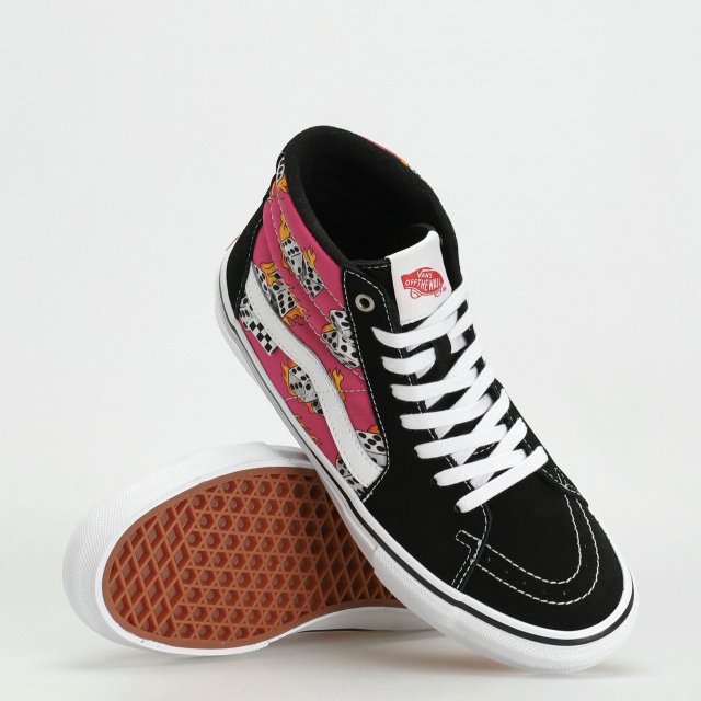 Vans Women's Fuchsia Leather & Canvas Shoes - Image 8