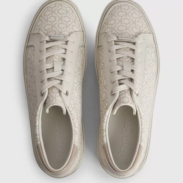 Calvin Klein Women’s Beige Print Sneakers - Image 4