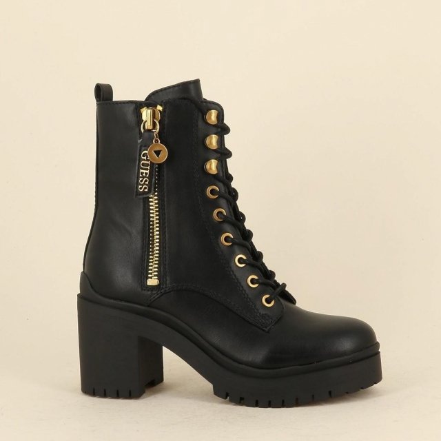 Guess Women's Black Faux Leather Ankle Boots - Image 3