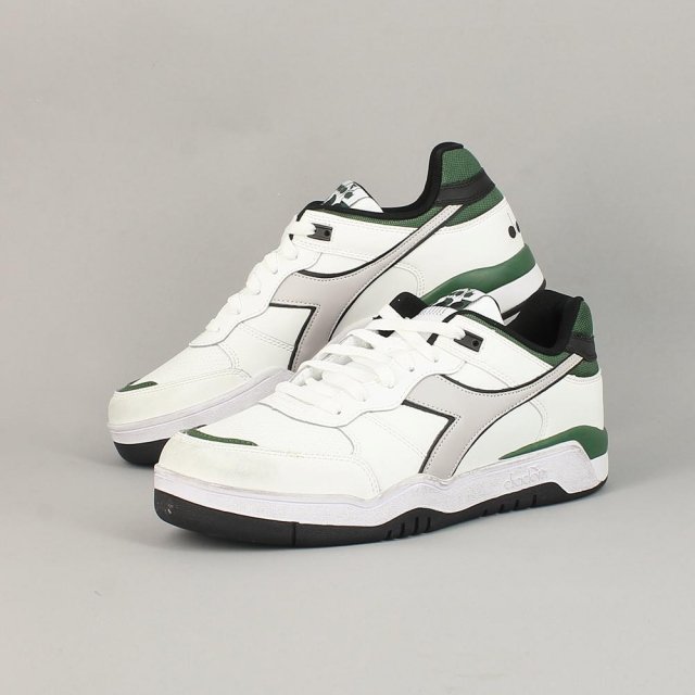 Diadora Men's White & Black Leather Sneakers - Image 4