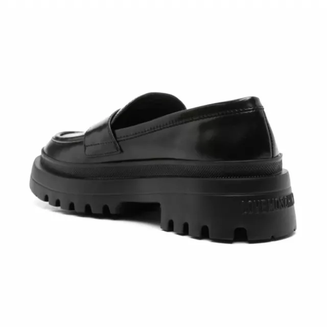 Love Moschino Women’s Black Leather Moccasins - Image 5