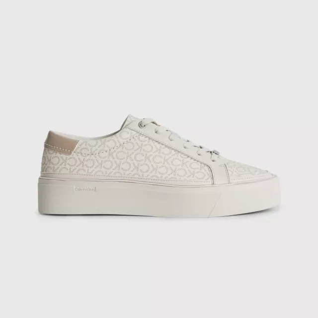 Calvin Klein Women’s Beige Print Sneakers - Image 3