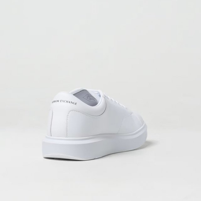 Armani Exchange Men's White Leather Sneakers - Image 3