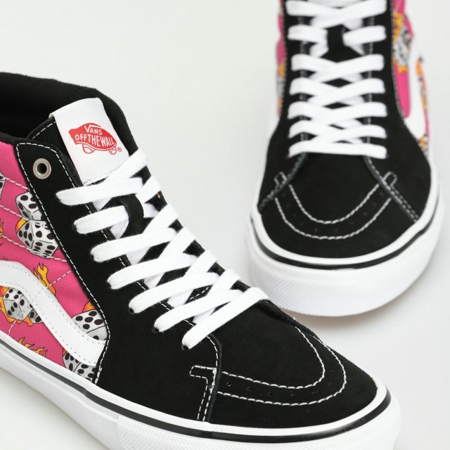 Vans Women's Fuchsia Leather & Canvas Shoes - Image 7