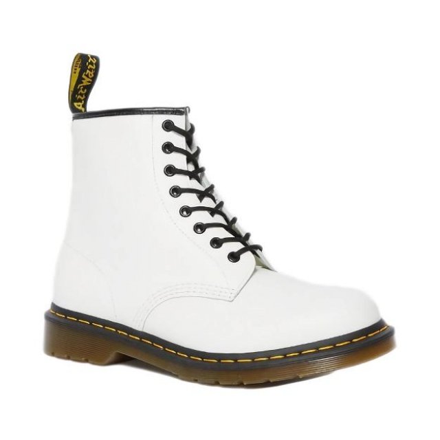 Dr. Martens Women’s White Leather Lace-Up Boots - Fall/Winter Essential - Image 4