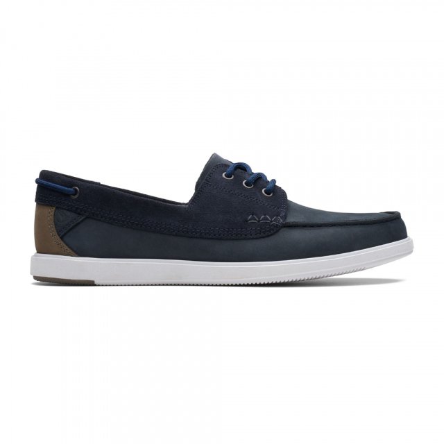 Clarks Men's Elegant Blue Leather Moccasins - Image 5