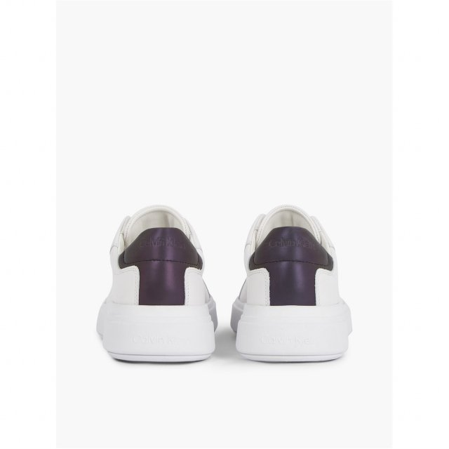 Calvin Klein Men's White Leather Sneakers for Fall/Winter - Image 5