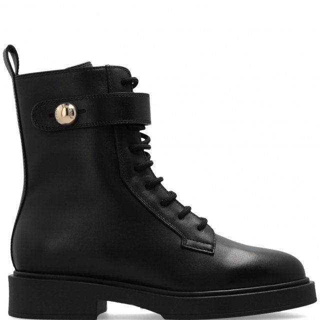 Furla Women's Black Leather Lace-Up Boots - Image 4