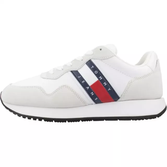 Tommy Hilfiger Jeans Men’s White Suede Sneakers - Image 3