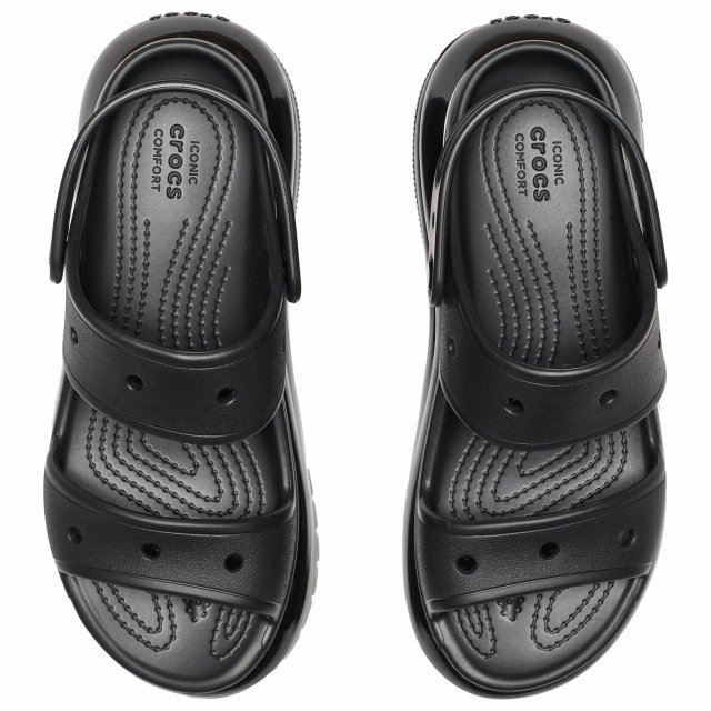 Crocs Women's Black Platform Sandals - Image 4