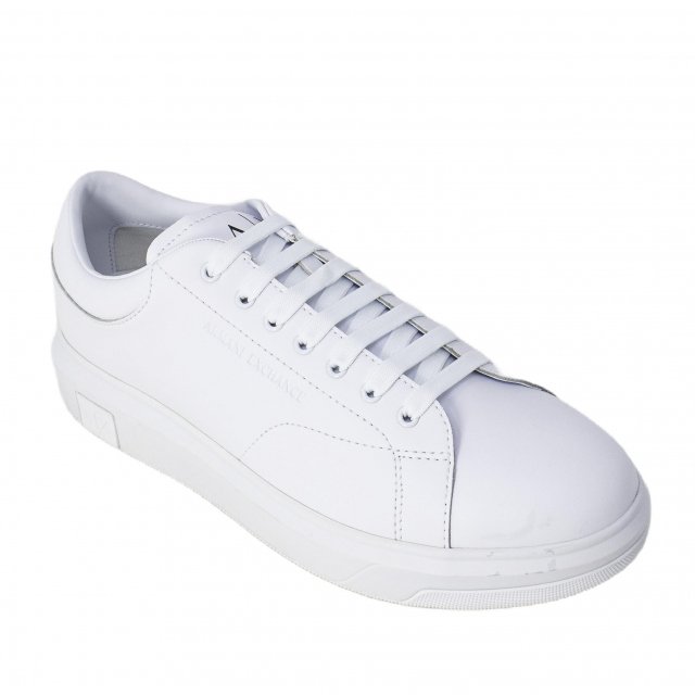 Armani Exchange Men's White Leather Sneakers - Image 4