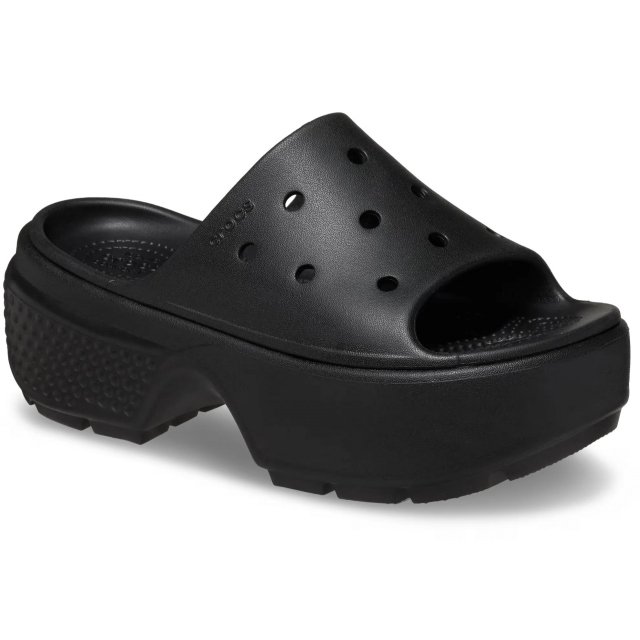 Crocs Women's Black Plain Slippers - Image 5