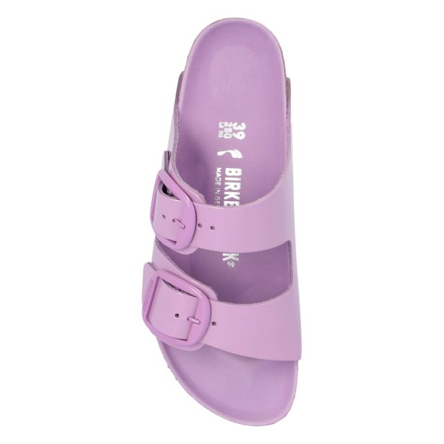 Birkenstock Women's Lilac Leather Slip-On Slippers with Buckle - Image 5