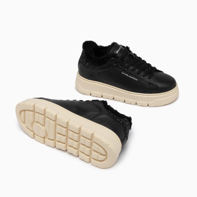 Crime London Women's Black Leather Sneakers - Image 4