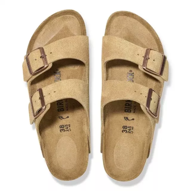 Birkenstock Women's Beige Suede Slippers with Buckle and Bow - Image 8