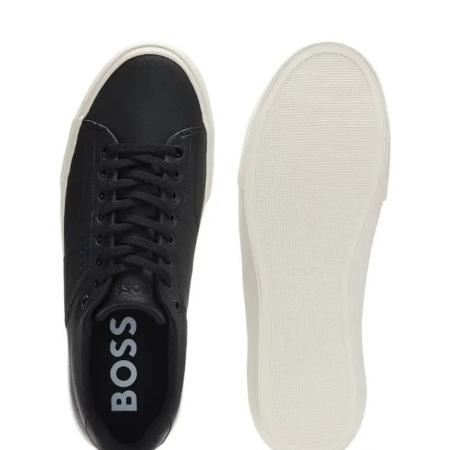 Boss Men's Leather Sneakers with Rubber Sole - Image 5