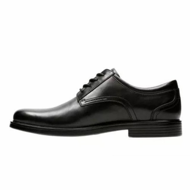 Clarks Men's Black Leather Slip-On Shoes - Image 5