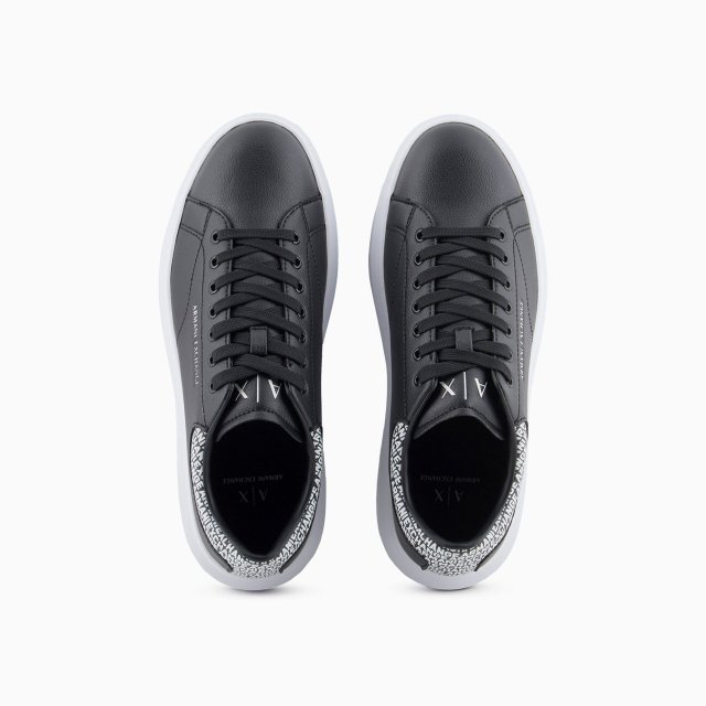 Armani Exchange Men's Black Leather Sneakers - Image 5