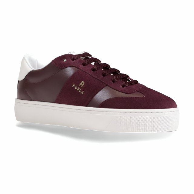 Furla Bordeaux Leather Sneakers for Women - Image 5