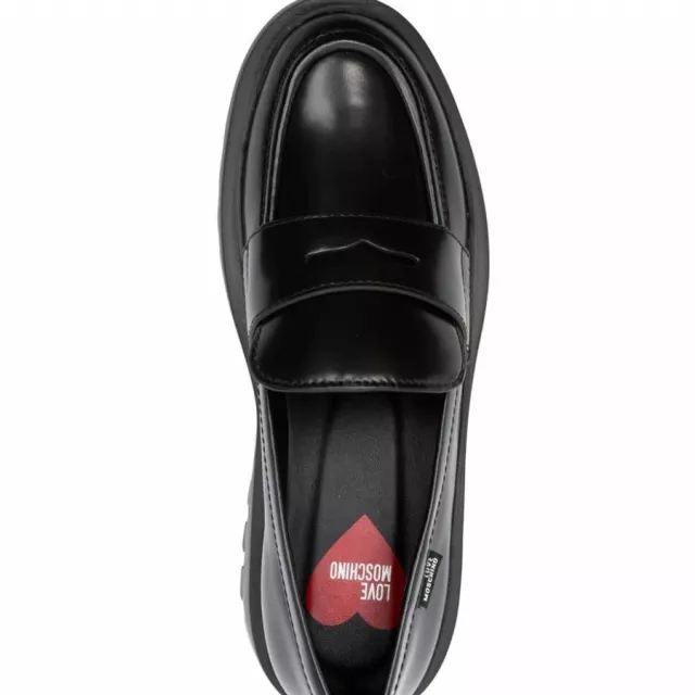 Love Moschino Women’s Black Leather Moccasins - Image 4