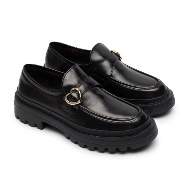 Love Moschino Women’s Black Leather-Lined Moccasins - Fall/Winter Style - Image 4