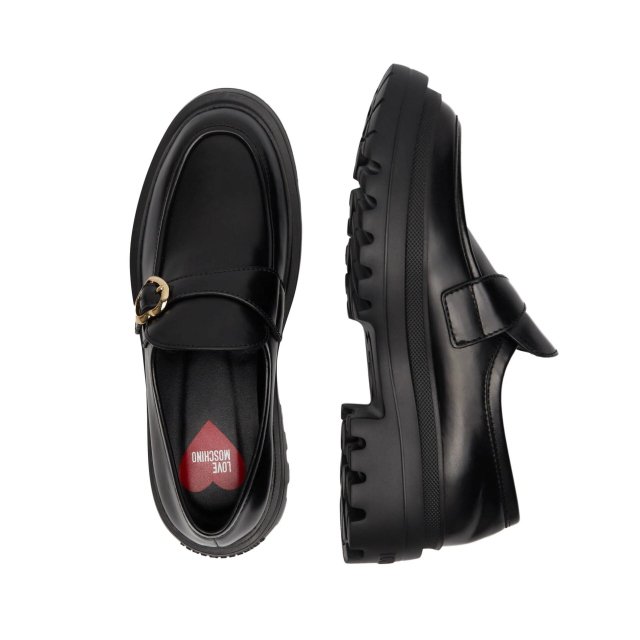 Love Moschino Women’s Black Leather-Lined Moccasins - Fall/Winter Style - Image 6