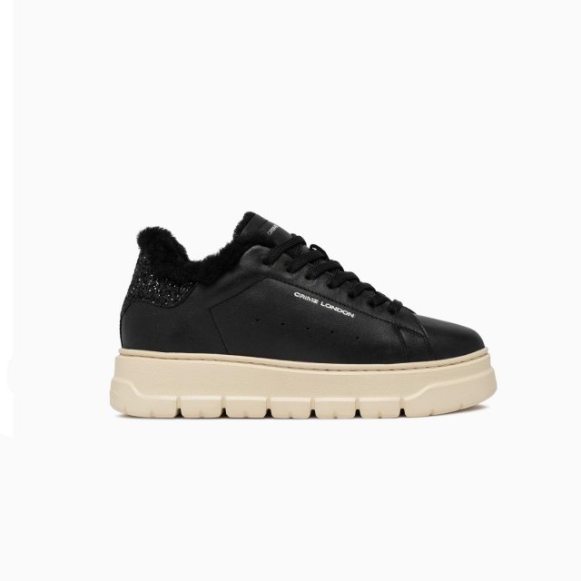 Crime London Women's Black Leather Sneakers - Image 3