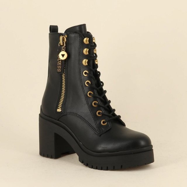 Guess Women's Black Faux Leather Ankle Boots - Image 5