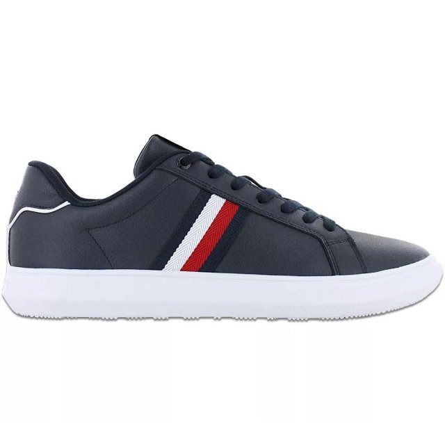 Tommy Hilfiger Men's Blue Leather Sneakers - Image 4