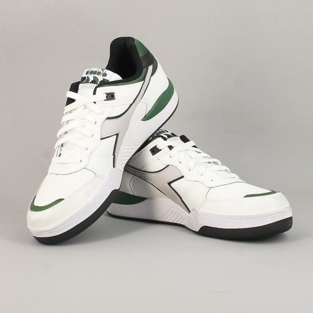 Diadora Men's White & Black Leather Sneakers - Image 5