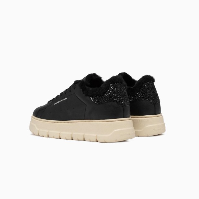 Crime London Women's Black Leather Sneakers - Image 5