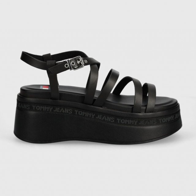 Tommy Hilfiger Jeans Women's Black Platform Sandals - Image 3