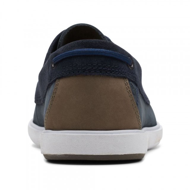 Clarks Men's Elegant Blue Leather Moccasins - Image 6