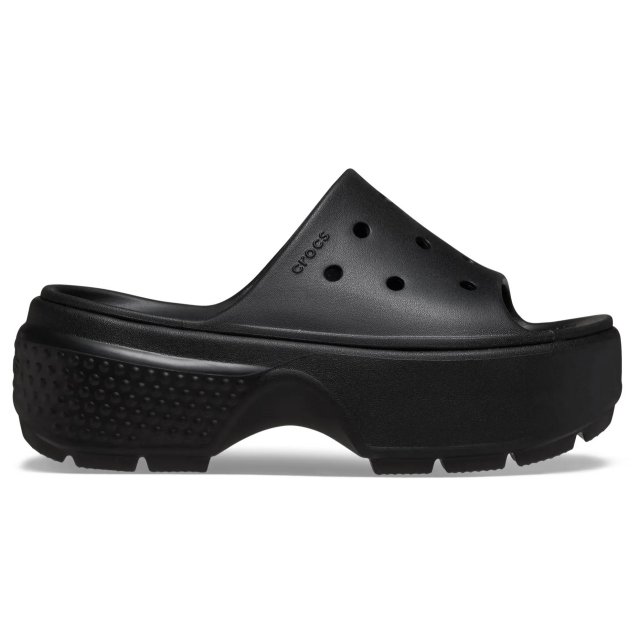 Crocs Women's Black Plain Slippers - Image 4