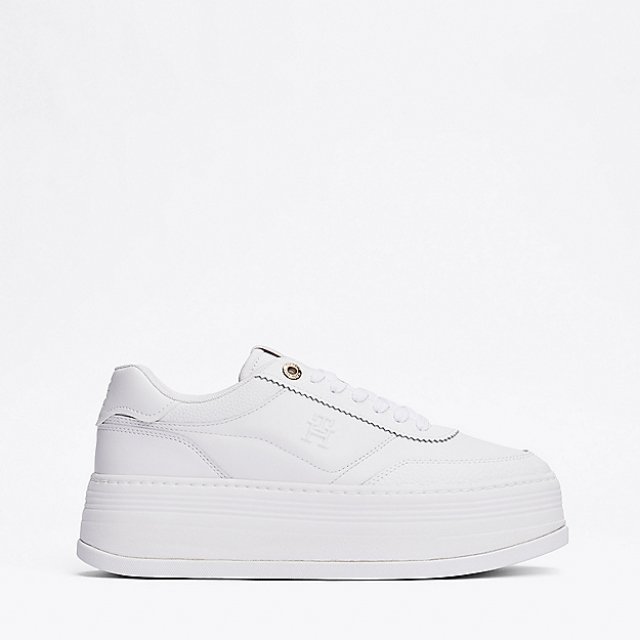 Tommy Hilfiger Women's White Leather Shoes - Image 3