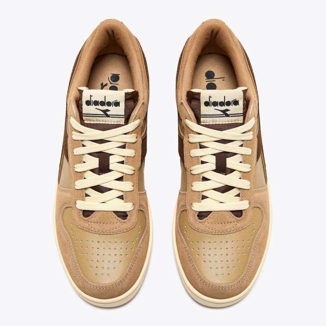 Diadora Men's Beige Leather Sneakers - Image 4