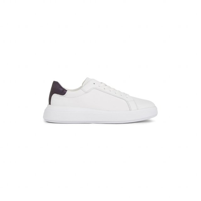 Calvin Klein Men's White Leather Sneakers for Fall/Winter - Image 7