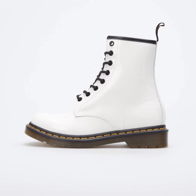 Dr. Martens Women’s White Leather Lace-Up Boots - Fall/Winter Essential - Image 3