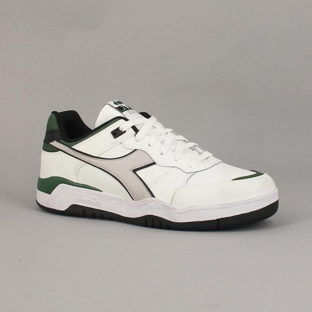 Diadora Men's White & Black Leather Sneakers - Image 3