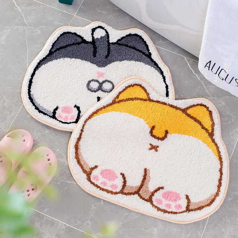 Cartoon Butt Plush Floor Mat – 60x50 cm Soft Stuffed Animal Play Mat for Babies and Pets