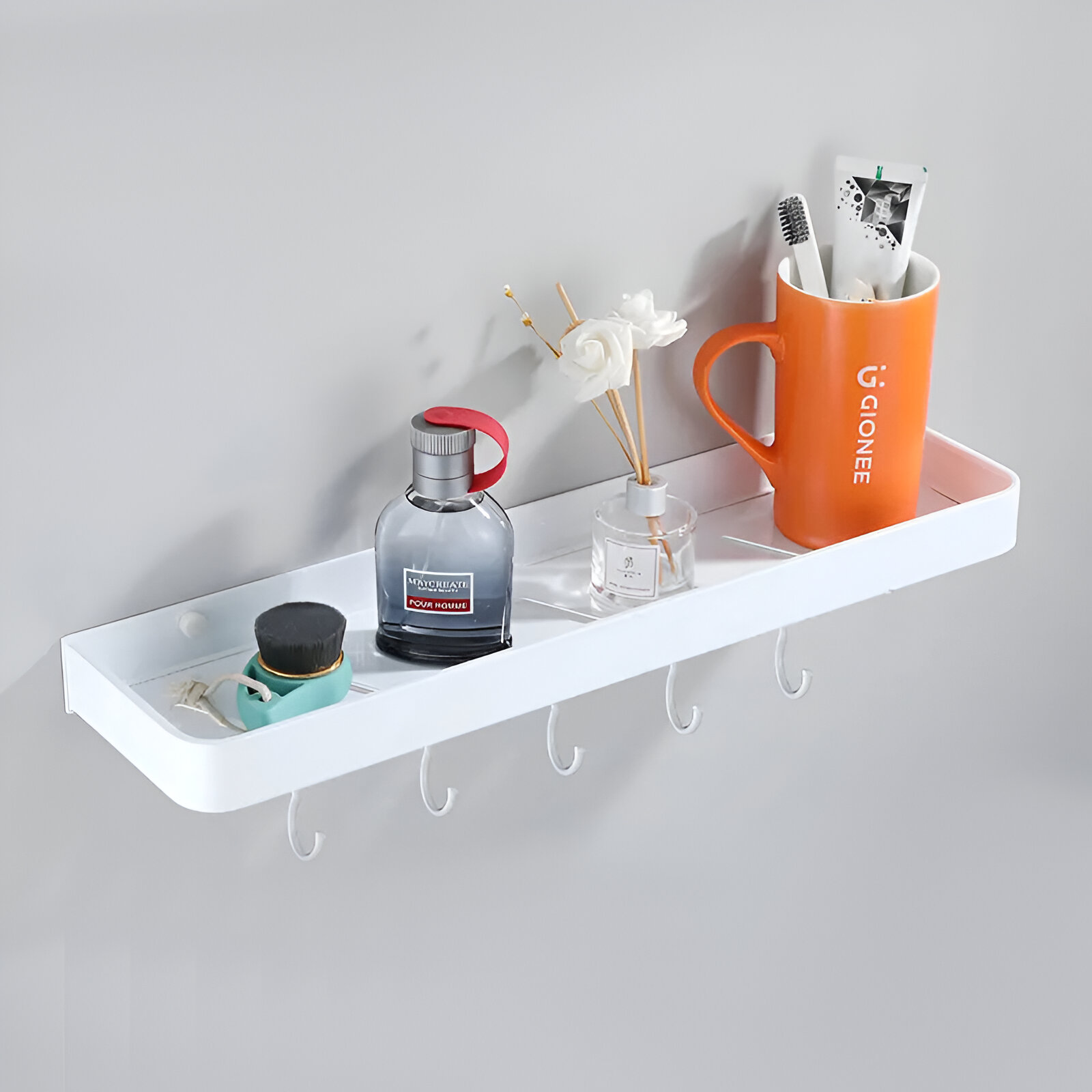 Black/White Space Aluminum Bathroom Shelf Shampoo Holder - Image 5