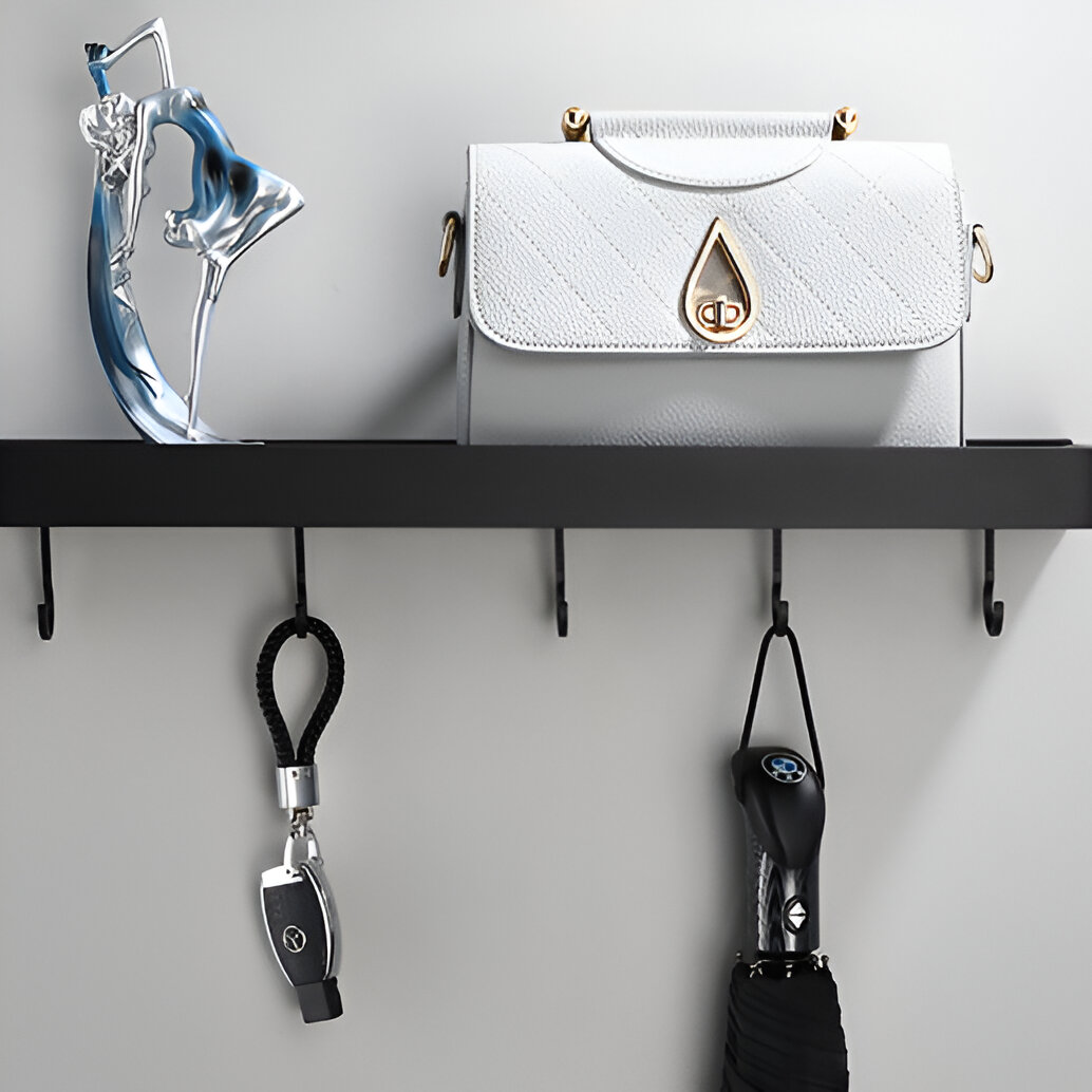 Black/White Space Aluminum Bathroom Shelf Shampoo Holder - Image 4