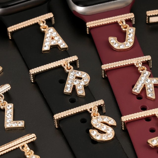 Rhinestone Alphabet Charms for Apple Watch Band