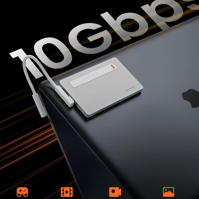 Ultra-Slim M.2 NVMe SSD Enclosure - 10Gbps USB-C for Apple Devices
