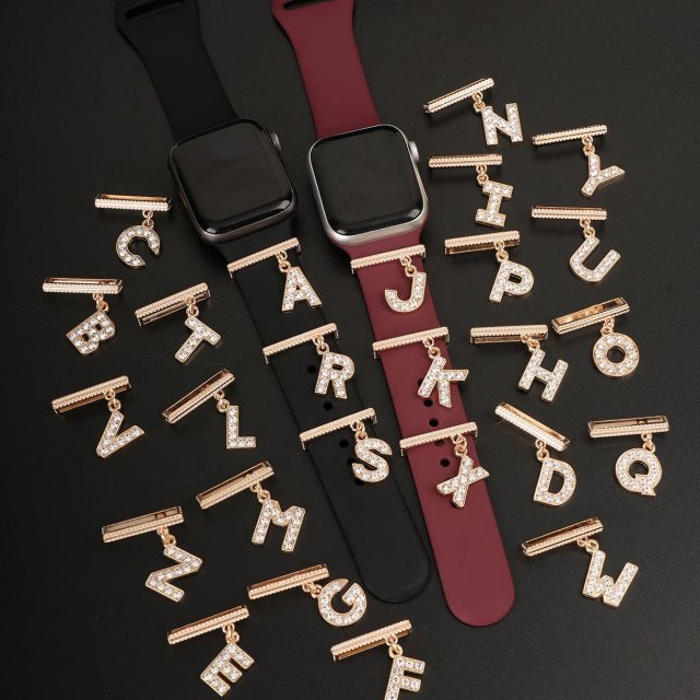 Rhinestone Alphabet Charms for Apple Watch Band