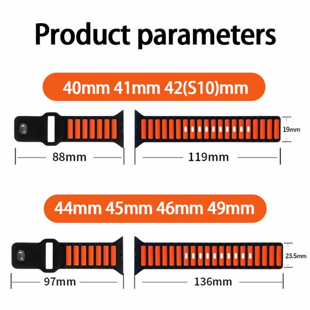 Sport Silicone Straps for Apple Watch Ultra 2, SE, Series 10, 9, 8 - 49mm/45mm