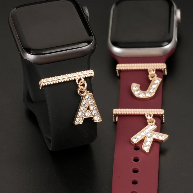 Rhinestone Alphabet Charms for Apple Watch Band