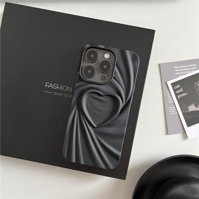 3D Love Heart Silicone Phone Case for iPhone 13 14 15 Pro Max 16 Plus 11 12