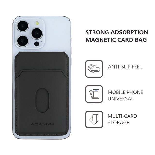 Luxury Magnetic Leather Card Holder for iPhone with MagSafe Compatibility
