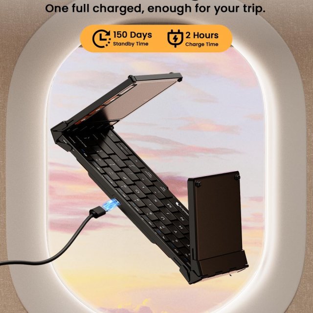 Foldable Bluetooth Keyboard with Touchpad for Apple Devices